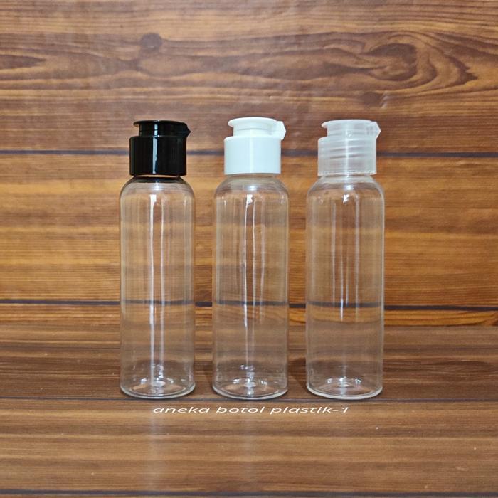 BOTOL FLIPTOP 100ML CLEAR / BOTOL PLASTIK 100 ML FLIPTOP JAMUR