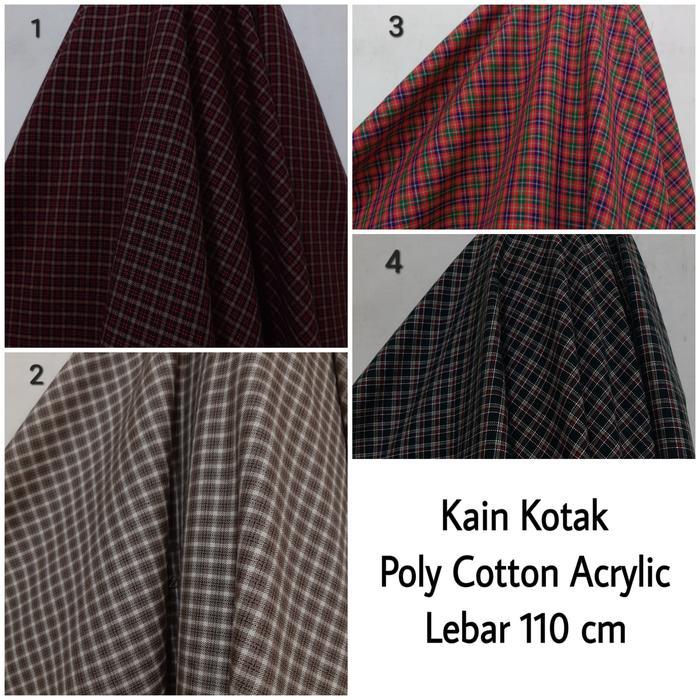 Kain Kotak Semi Wool ( Merah Ati, Coklat, Merah/Hijau, Hijau Army )