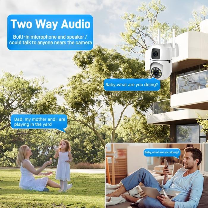 CCTV V380 PRO Kamera Y03Pro 8MP HD Dual Lens Kamera Cctv Kecil Terhubung Ke Hp Wifi Wireless Deteksi