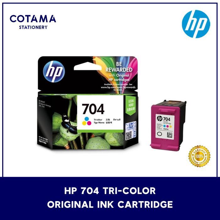 Tinta Printer Hp 704 Tri-Color Warna Original Ink Cartridge 2010 2060 Populer
