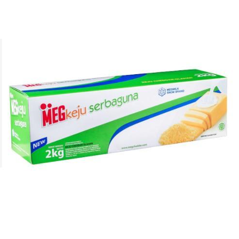Keju Meg 2Kg Cheddar Serbaguna 2 Kg Cheese ( Meg Hijau ) Tbk