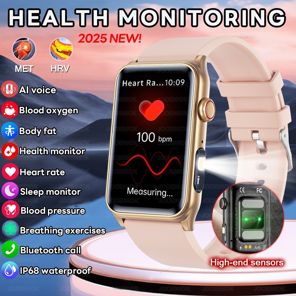 2025 New Nursing Grade Smart Watch Women Blood Pressure Temperature Monitoring Bluetooth Call