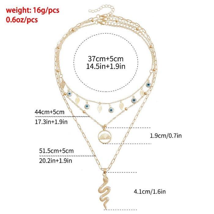 FanyeeDesain kreatif kalung liontin ular Mata Iblis yang meneteskan minyak Q940