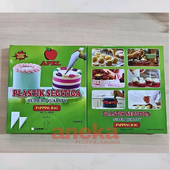 WINARTOTOK 100LBR- PLASTIK SEGITIGA APEL KANTONG KECIL & BESAR/PIPING BAG/PAPPING BAG KUE