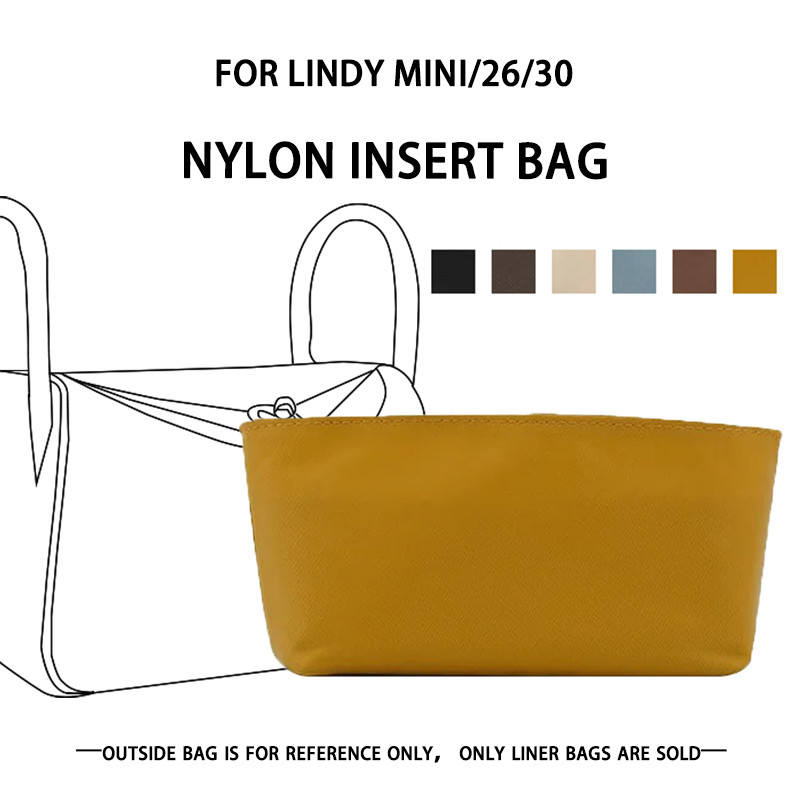 Multi-color Nylon Bag Liner Waterproof Makeup Bag For Lindy mini 26 30 Handbag Organizer Insert