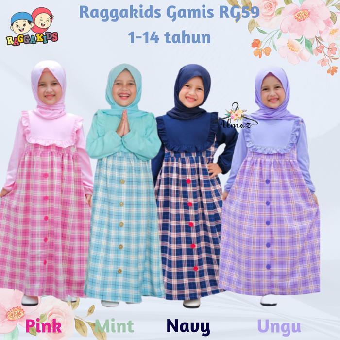 Ini Murah Gamis Anak Rg59 Motif Kotak-Kotak Muslim