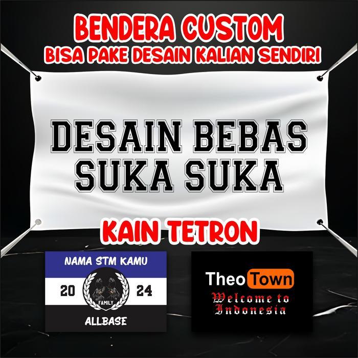 CETAK BENDERA CUSTOM KAIN TETRON BEBAS DESAIN