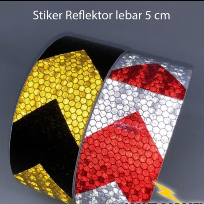 Stiker Panah/Stiker Reflektor Pemantul Cahaya Motif anak Panah Kuning