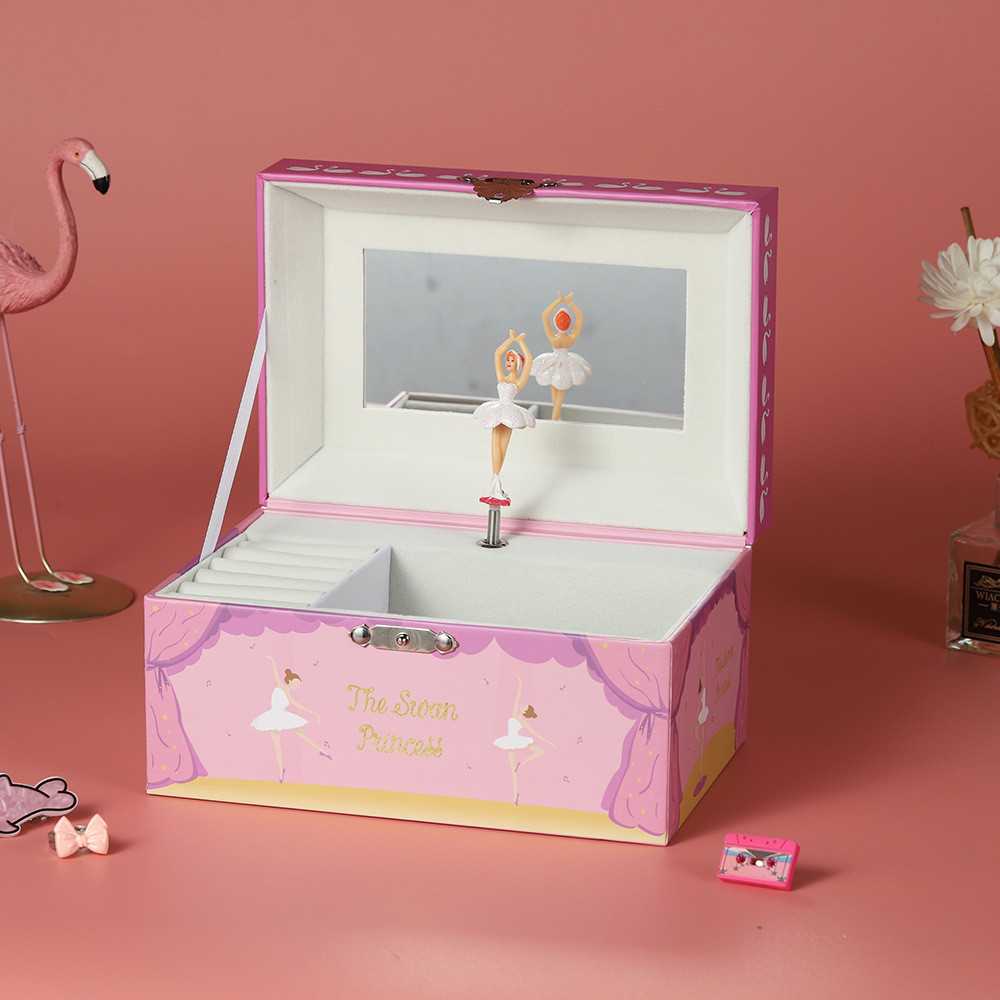 Music Jewelry Box Storage Box Spinning Paper Clockwork Music Box Cute Little Girl Princess Birthday