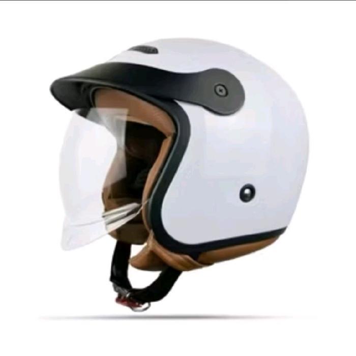 Helm alv Nemo Solid polos helm retro Classic Helm Sepeda Motor Vespa Helm SNI Original