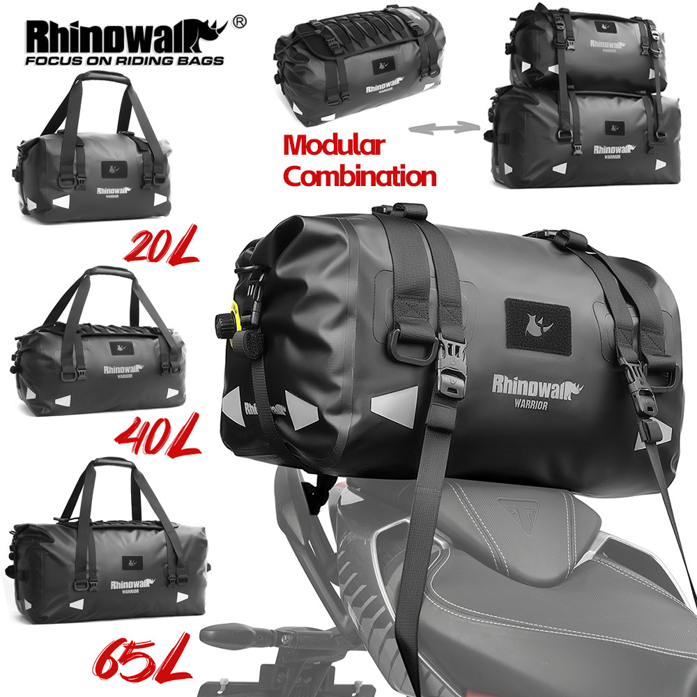 Rhinowalk Motorcycle Saddle Bag Waterproof 20L/40L/65L Universal Pannier Side Bag Top Travel Luggage