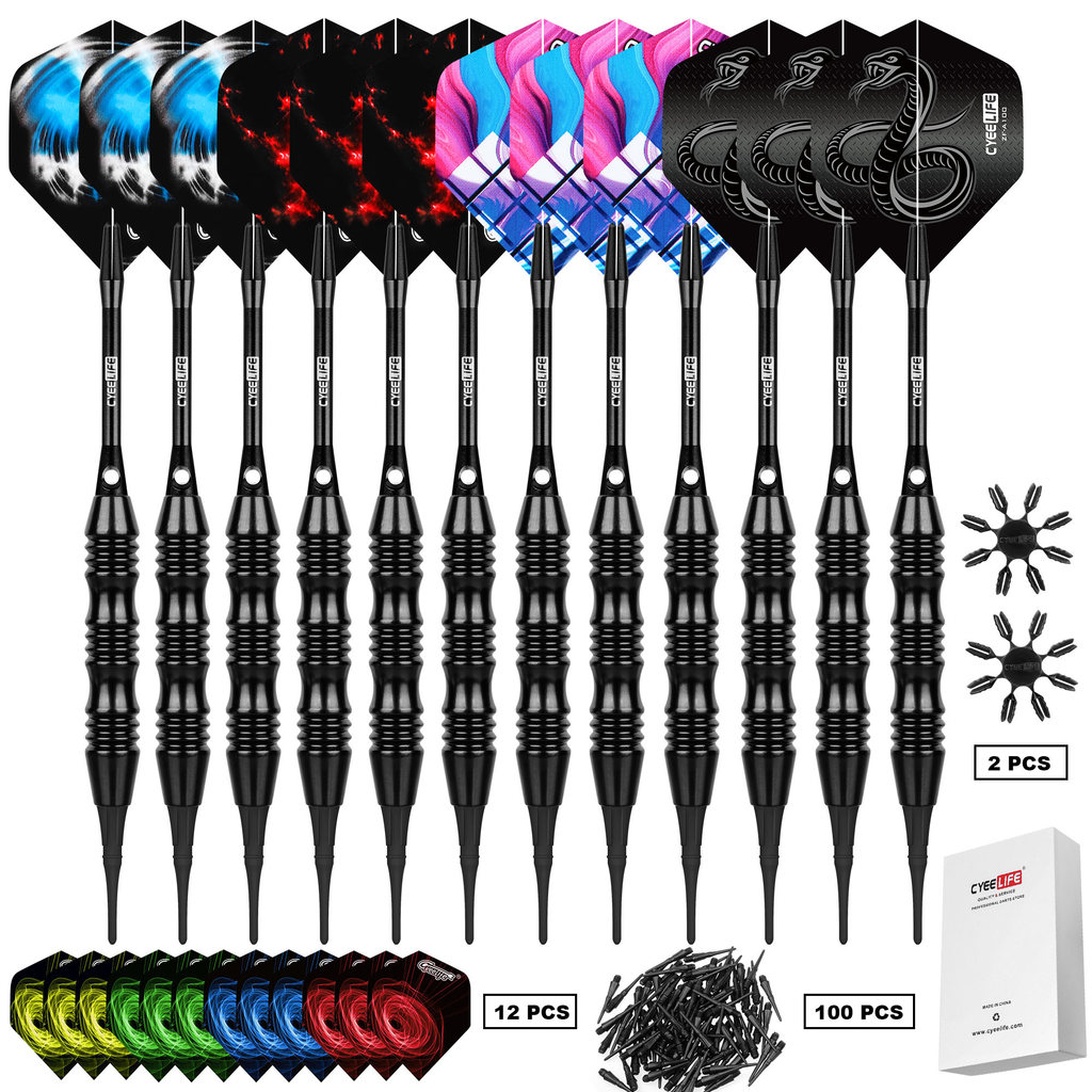 CyeeLife 20g Dart Set Multiple Styles Darts Flights Professional Soft Plastic Tips Set For