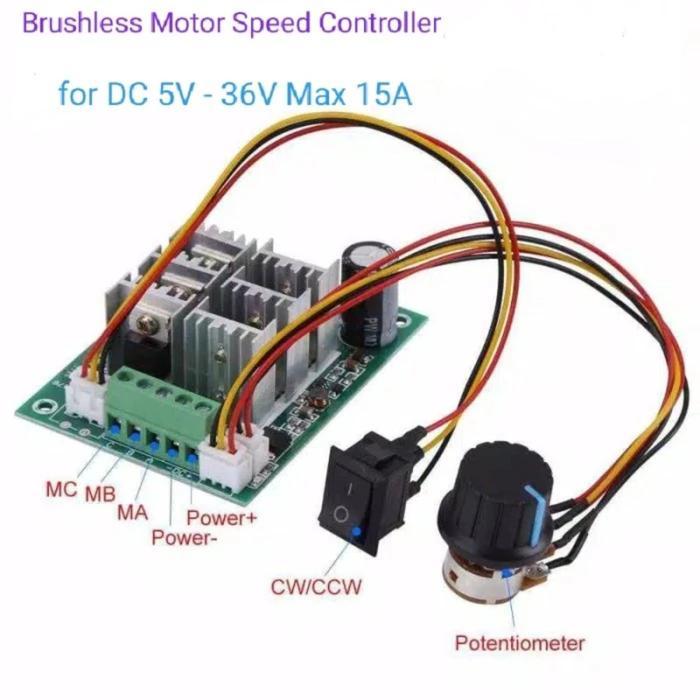 Bldc 3 Phase 15A Brushless Motor Speed Controller Bldc Pwm Driver
