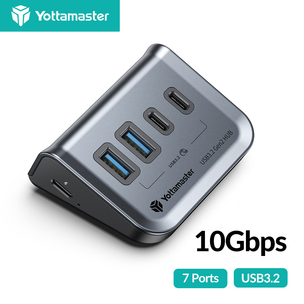 Yottamaster Multi Port Splitter USB A Type C Docking Station Multiple 7 Slot Plug Hub Socket