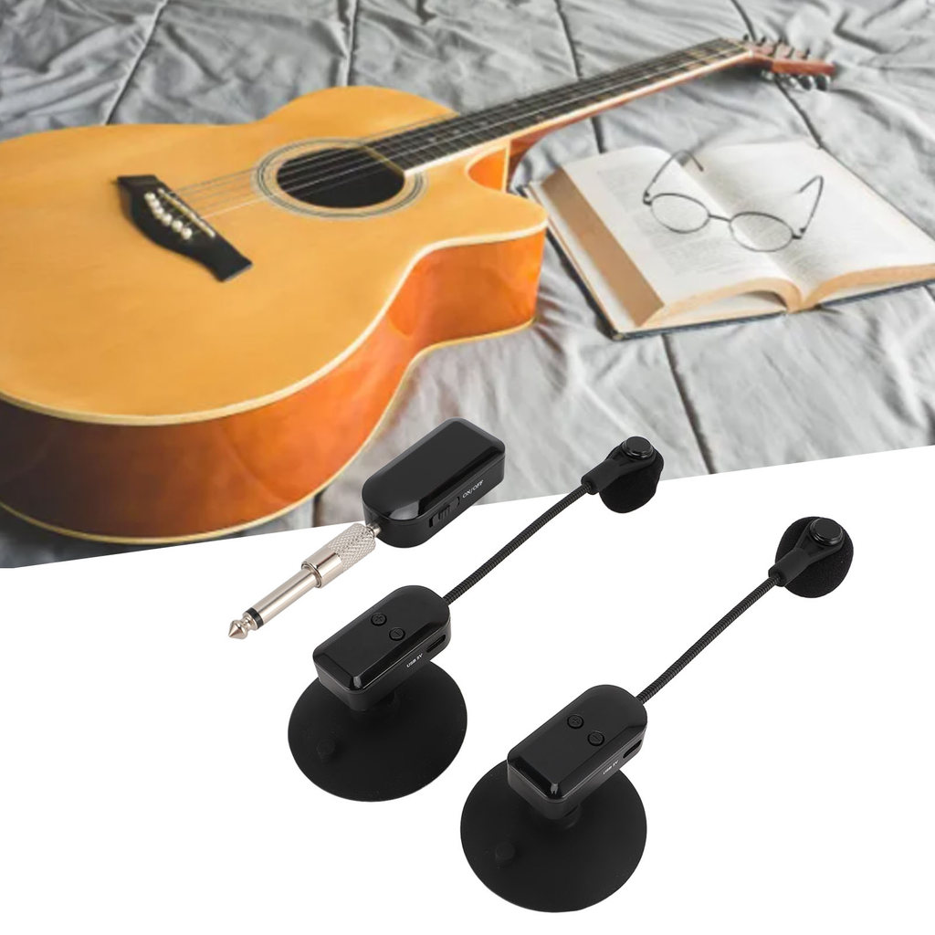 Wireless Flute Microphone Saxophone Microphone for Performance Brass Mic 2.4G Wireless 360 Rotation