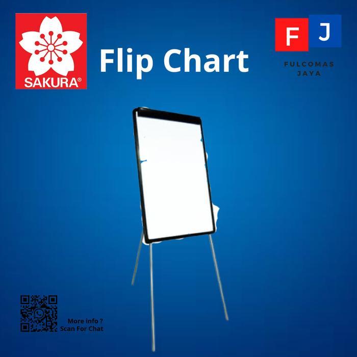 Promo Sakura Whiteboard Clip Chart Standing 90X60 Cm Papan Tulis Flip Chart Terjamin