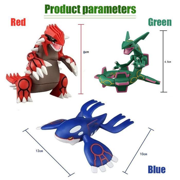 TERMURAH Figure Pokemon Moncolle Kyogre Groudon Rayqu Takara Tomy Action Figure Hoenn Legendary Trio