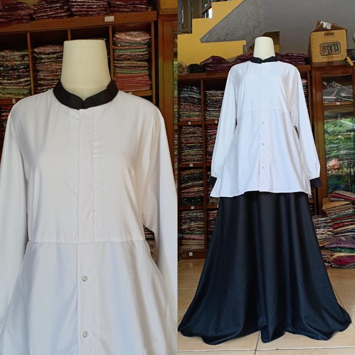 TERLARIS GAMIS HITAM PUTIH. GAMIS SERAGAM PNS. SERAGAM GURU. GAMIS PENGAJIAN READY STOCK
