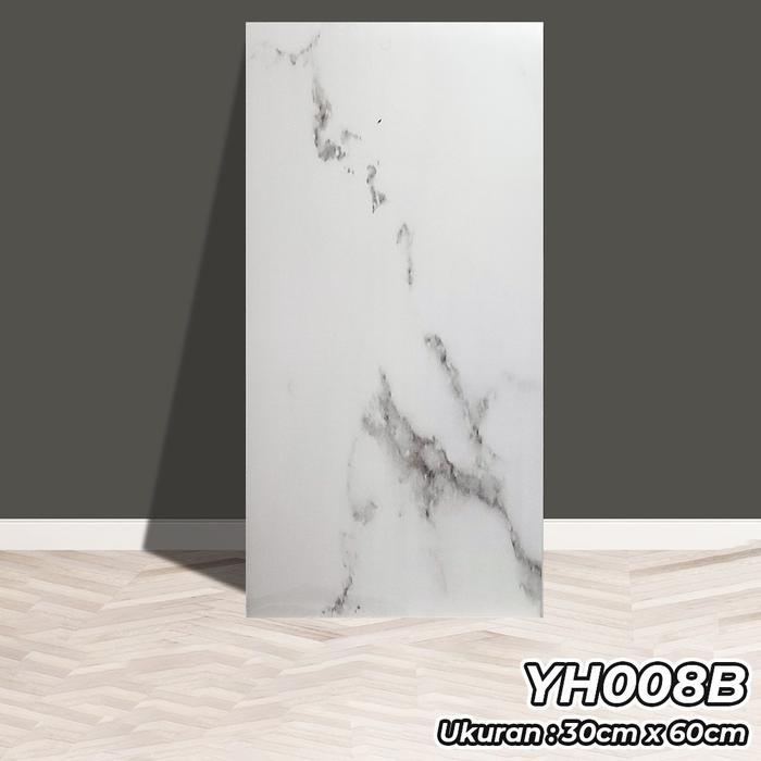 Paket 20 Lembar Wallpaper Sticker Keramik Dinding Dapur Estetik Vinyl Marble 30 X 60 Cm Lantai Vinyl