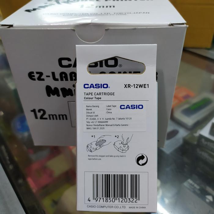 Print Label Casio 12 Mm White/Black