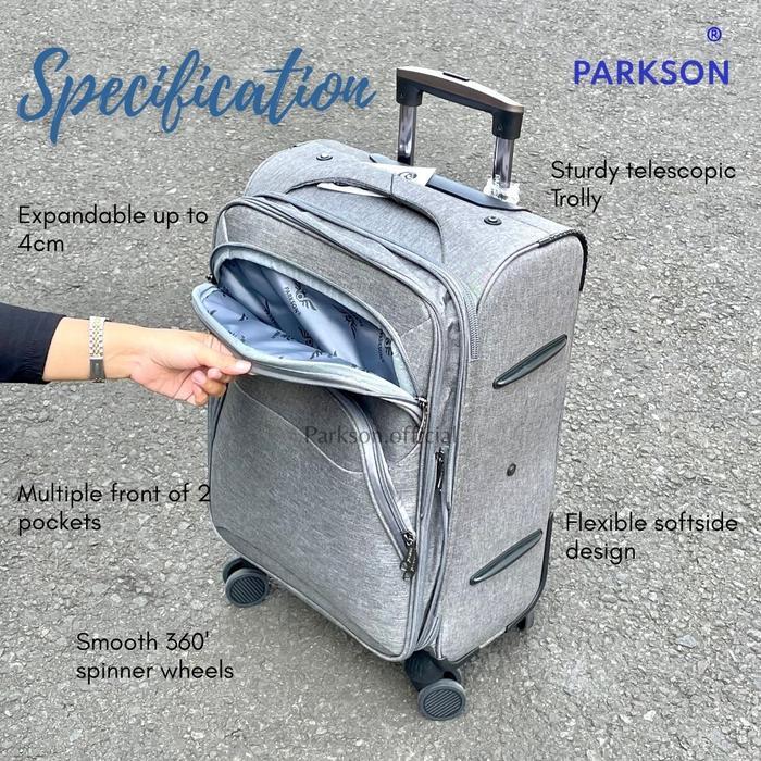 PARKSON 912 - 747 Koper Bahan Kanvas 20 Inch - 24 Inch - 28 Inch Kabin Bagasi Expanding 4 Roda 360