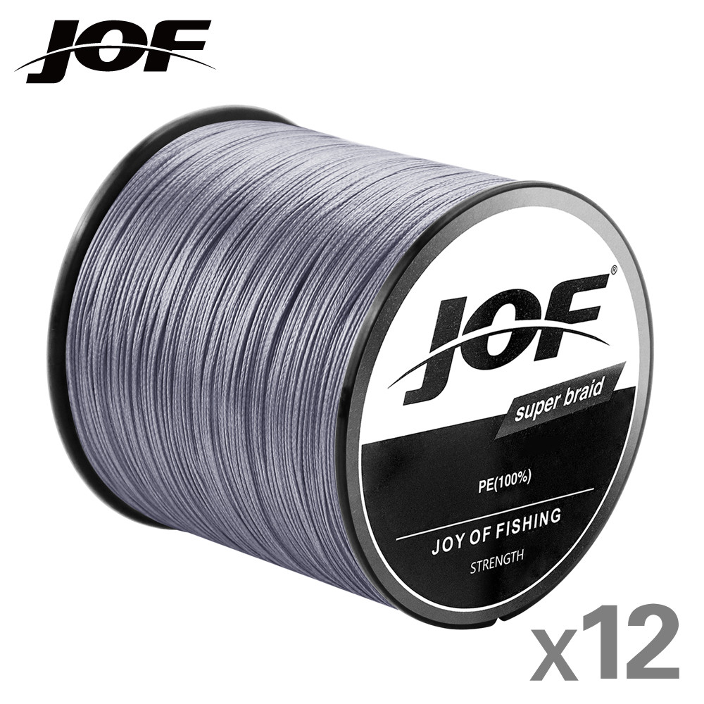 JOF X12 Braided Fishing Line 12 Strands 1000M 500M 300M 100M Multifilament PE Line Super Strong
