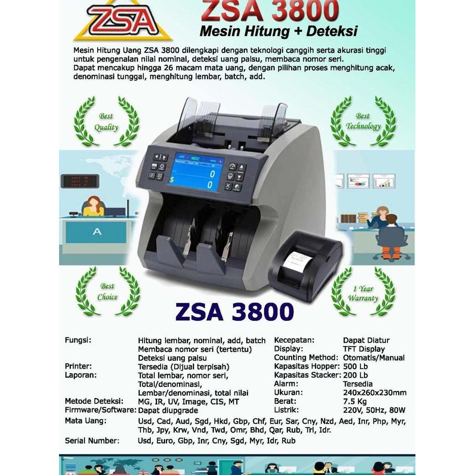 ZSA 3800 MESIN HITUNG UANG + DETEKSI