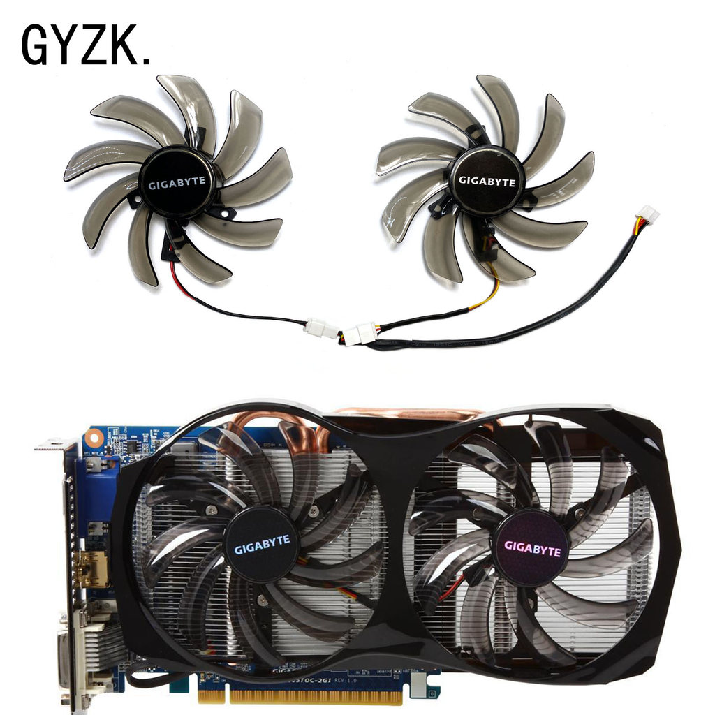 New For GIGABYTE GTX 650 660ti WindForce 2X OC Graphics Card Replacement Fan T129215SM PLD10010S12H
