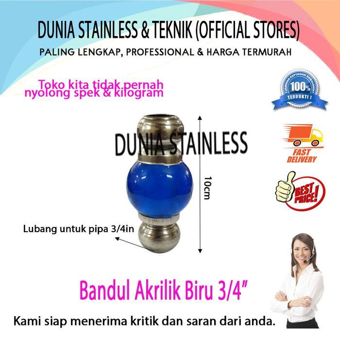 Bandul Akrilik Biru 3/4" ornamaen pagar pintu balkon kanopi