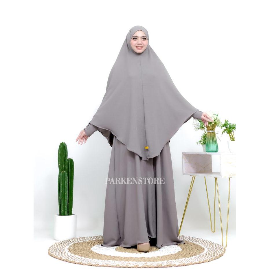 PREMIUM Gamis Faaza - Abaya Syar'i Set Hijab Bandana + Free Cadar tali Crinkle Airflow Highquality -