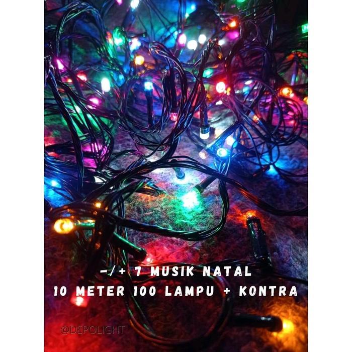 AWET Lampu Hias LED Ada Musik 10 meter 100 led WarnaWarni / TUMBLR LAMP