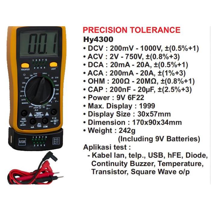 WIPRO Multitester Digital DT-830D/M890G/HY4300