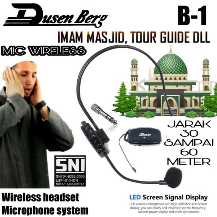 MIC WIRELESS IMAM CLIP ON SHURE SH 01 MIC WIRELESS JEPIT IMAM FREQ UHF