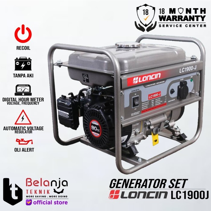Genset Bensin - Loncin LC 1900 J - 1000 Watt - Generator Set