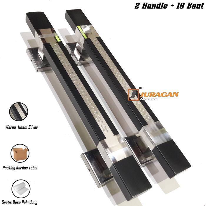 Gagang Pintu 2 Daun 60 cm - Handle Pintu Hitam Panjang - Tarikan Pintu Minimalis Rumah Mewah