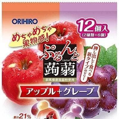 ORIHIRO APPLE & GRAPE KONJAKU POUCH JELLY KONYAKU JELLY PERMEN AGAR