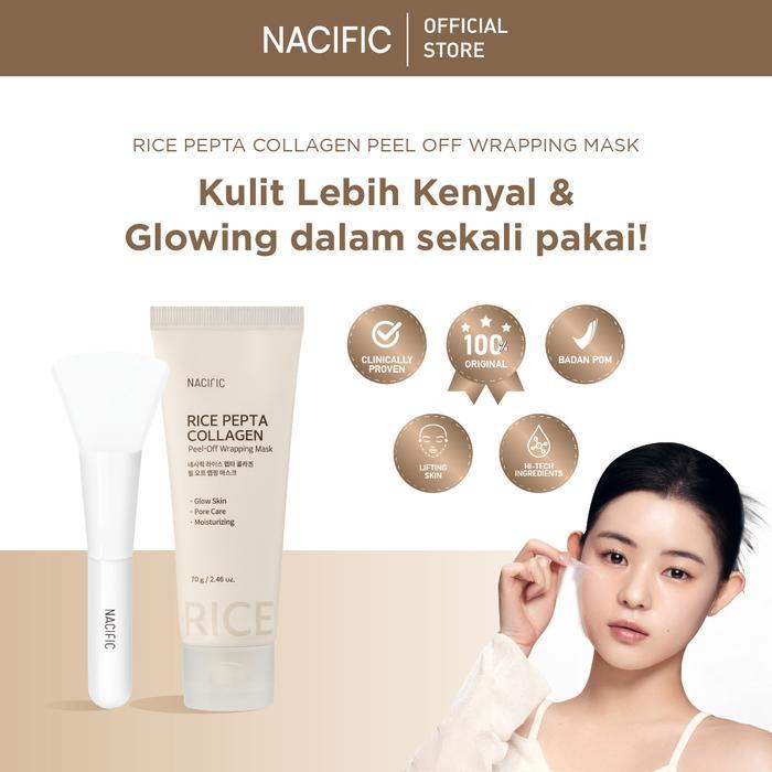 Nacific Rice Pepta Collagen Peel Off Wrapping Mask 70G - Hydrolyzed Collagen & Pepta-13 Complex -