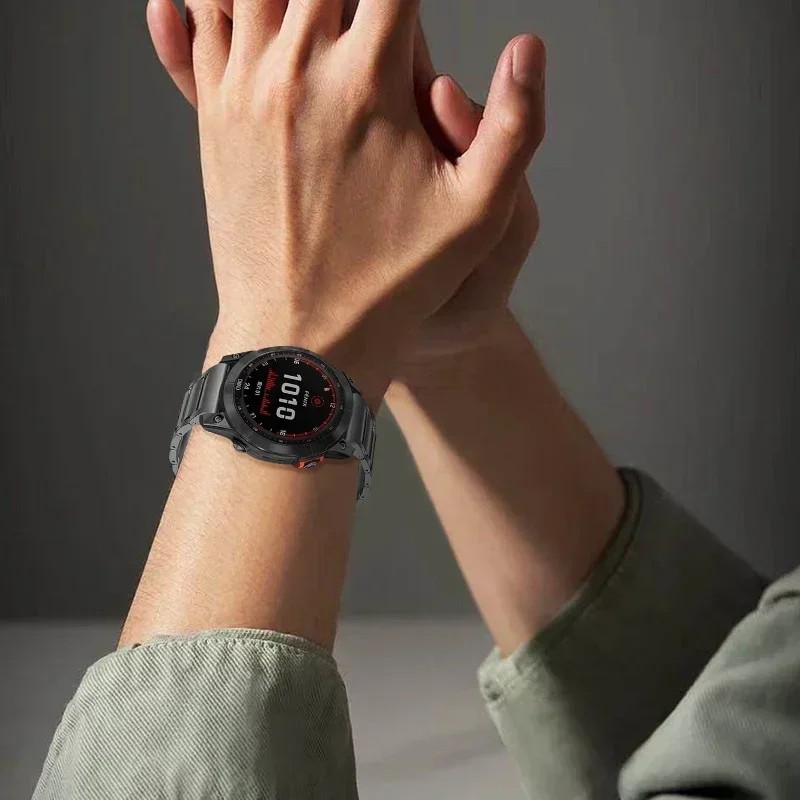 26mm 22mm Quickfit Titanium Strap For Garmin Fenix 6/6X/6XPro/7/7X/5/5X/5XPlus/3 Metal Release Watch