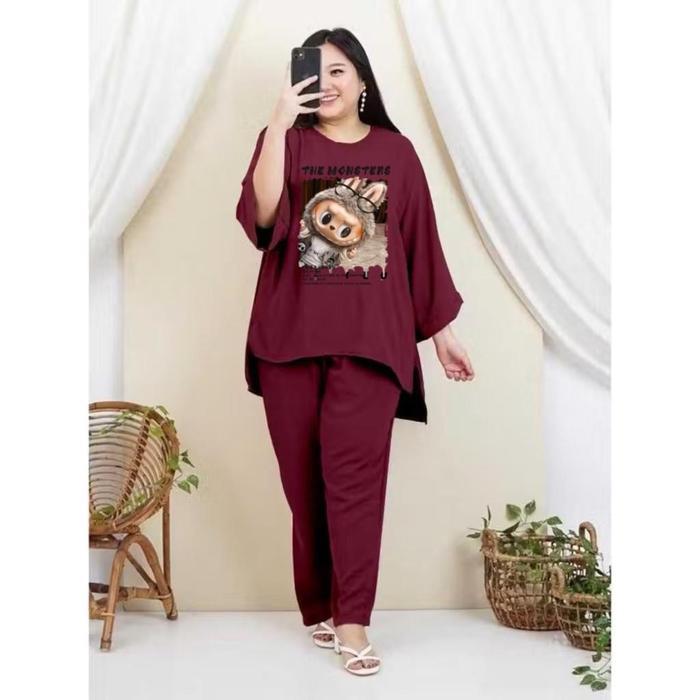 "New" set crinkle jumbo ld 120-140cm/setelan one set jumbo /fashion tiktok