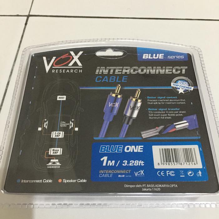 Rca Cable Vox Blue Series 1 Meter , Kabel Rca Ofc 1M Vox Research