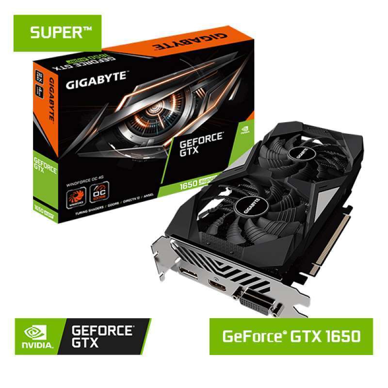 VGA CARD GIGABYTE GEFORCE GTX 1650 SUPER 4GB DDR6 WINDFORCE OC GV-N165SWF2OC-4GD