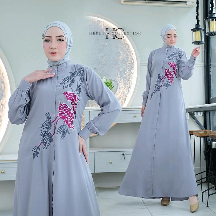 zeni Abaya Najwa / Gamis Bordir /Gamis Jumbo LD 120cm / Dress Terbaru / Abaya / Abaya Hitam / Dress