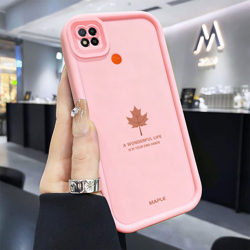 Casing Hp untuk Xiaomi Redmi 9C NFC 10A POCO C3 C31 Case Motif daun maple populer lembut Kasing sili