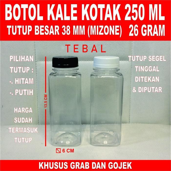 Botol Kale Kotak 250 ml Tebal / Botol Plastik 250 ml Kale Tebal