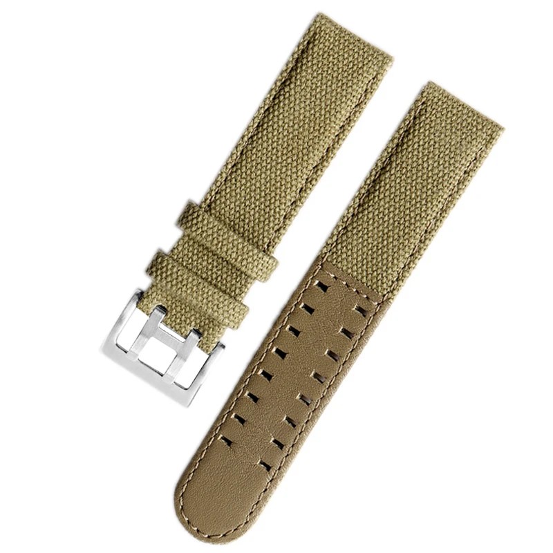 Canvas Lea-ther Bottom Watc For Hamilton Khaki Field Watch H68201993 H7060596 Watchband Seiko Watch