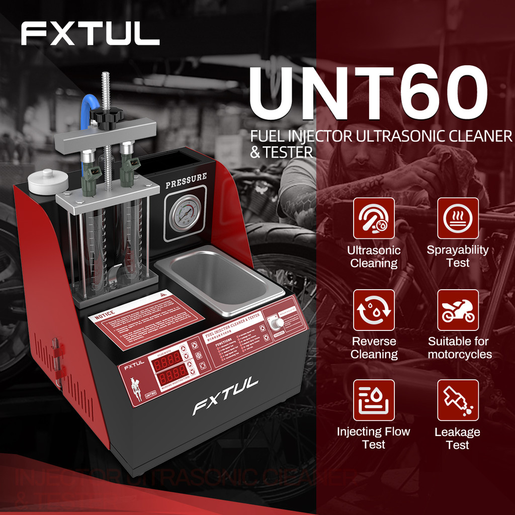 FXTUL UNT60 Car Fuel Injector Cleaner Tester Machine Motorcycle Ultrasonic Detector Efficient