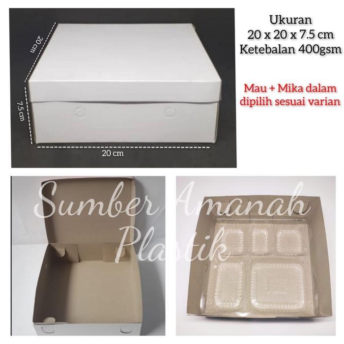 Dus Box 400gsm Kotak Nasi Kue Makanan 20x20 Polos 20 x 20 Mickey Per 25pcs