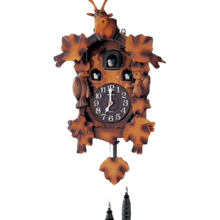 Jam Dinding Cuckoo Rhythm 4MJ419 Original Kikuk Kukuk Wooden Case