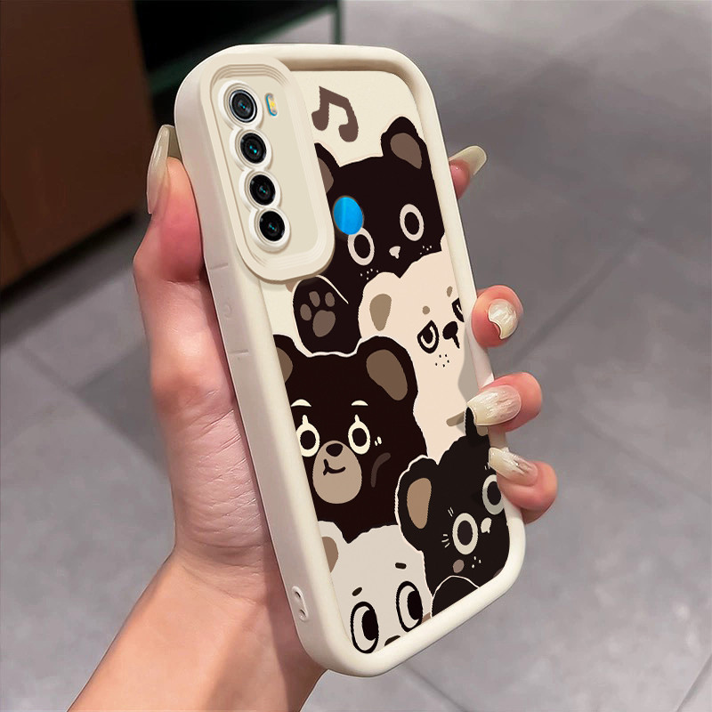 Casing Hp Untuk Xiaomi Redmi Note 8 Redmi Note 8T Redmi Note 8 Pro Case Keluarga Beruang Hitam Putih