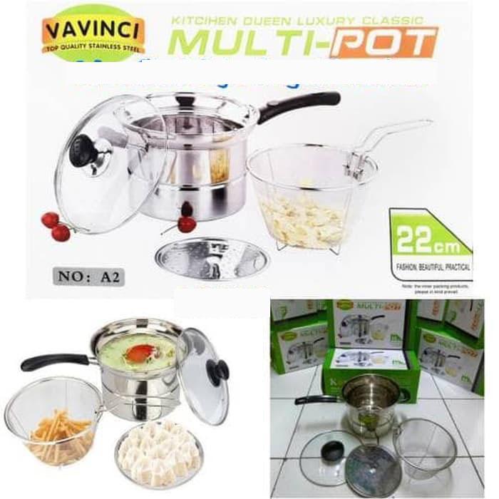 Panci serbaguna / Multi pot 3 in 1 / Deep Fryer / Steamer VAVINCI